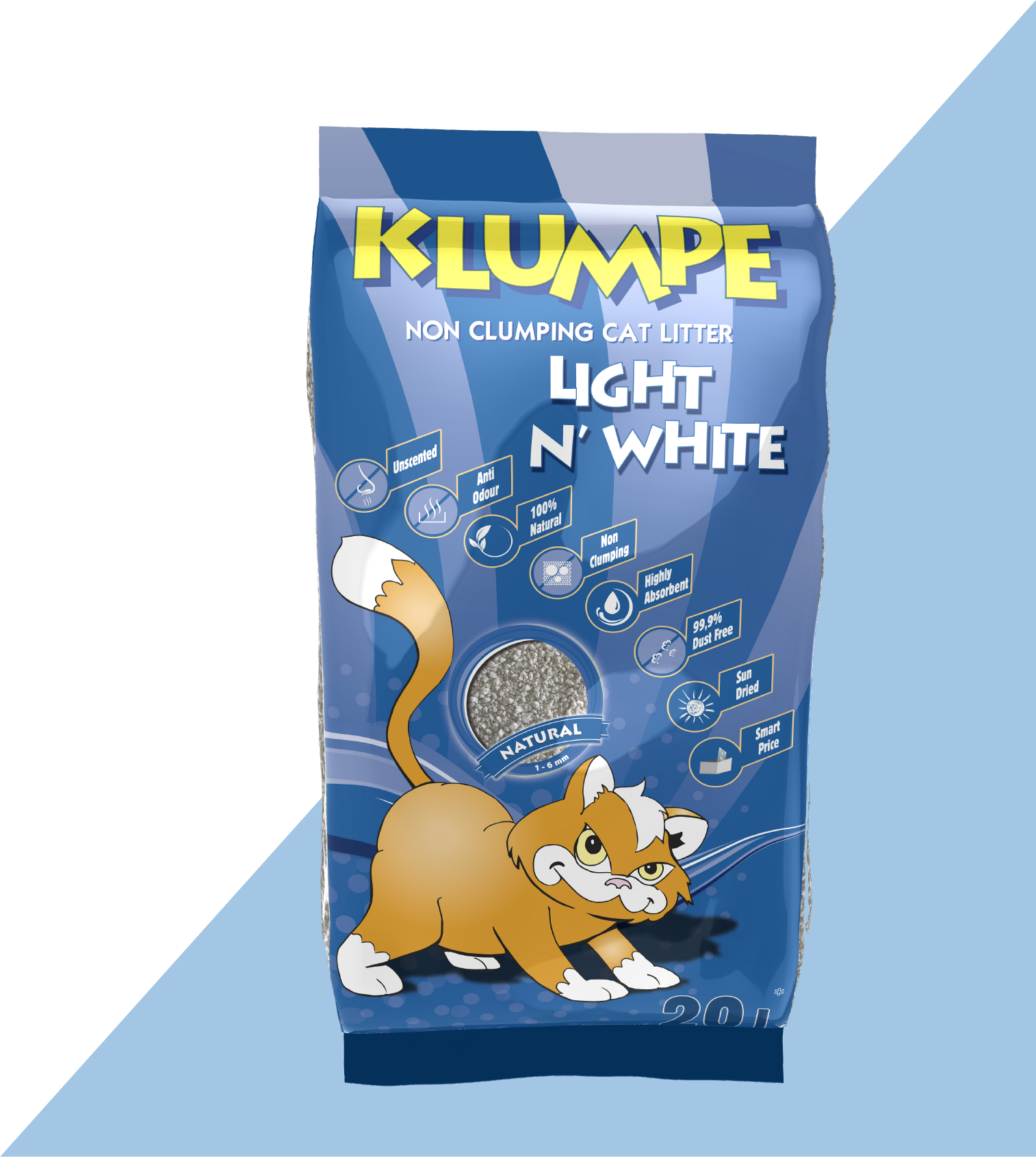 Icke-Klumpbildande Kattsand Lätt & vit | Klumpe