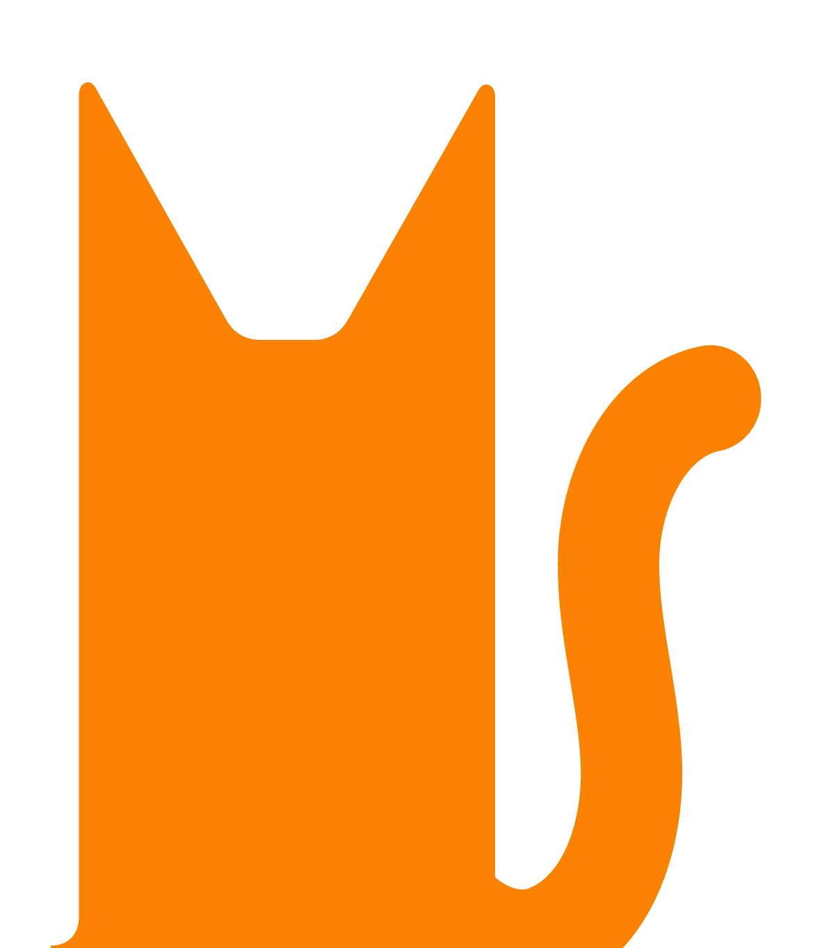 Katt orange logo klumpe vit bakgrund